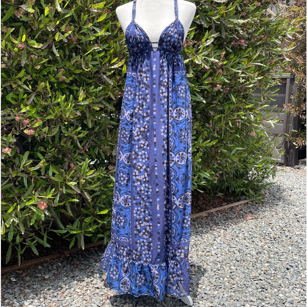 Rebecca Taylor Moroccan Long Silk Maxi Dress w/ Pockets Lined in Silk Size 0